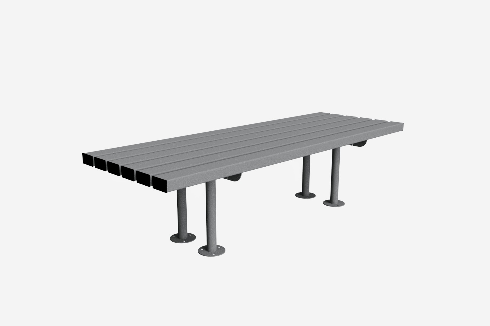 Triton Outdoor Bench: 600 Galvanised & Powder Coating Flexible Installation Options Public & Commercial Settings