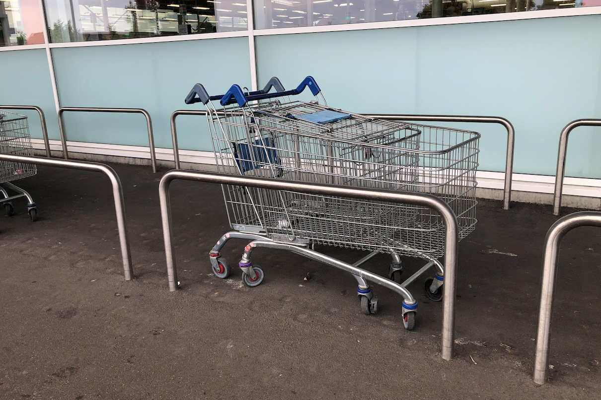 Hoop Barrier widely used in Supermarket to protect and contain the shop trolleys (48, 60 & 76mm Dia) in Stainless Steel