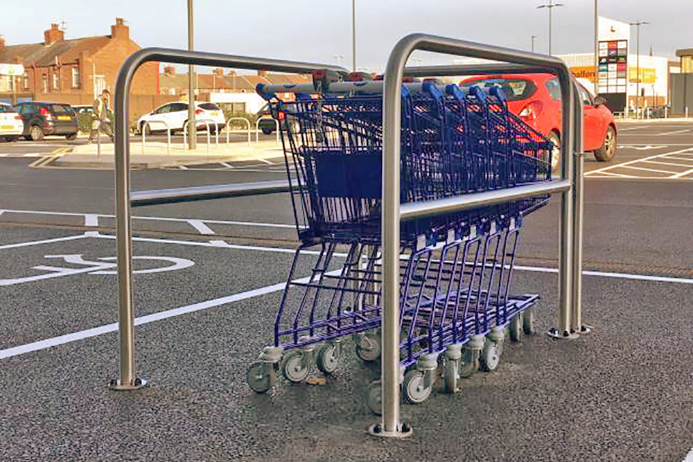 Stainless Steel Hoop Barrier & Rail (Grade: 304/316)
Ø48mm | 1000H x 2000W mm (300mm Concrete-In)
Heavy-duty Supermarket Trolley Bay Protection