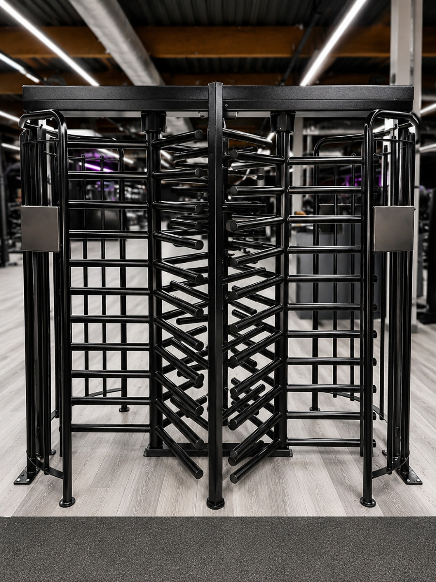 Double Pedestrian Turnstile for increased site security - Fully Automatic, galvanised and colour coat options