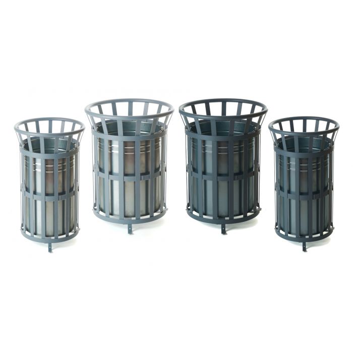 Open Top Steel Waste Bin - 40L capacity, throw-in opening, heavy duty steel