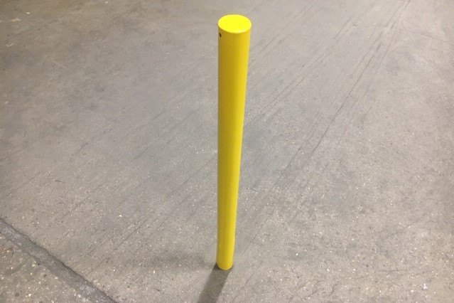 High Visibility Tall Steel Bollard: H1500mm 
Galvanised & Yellow (114-219mm Diameter)
